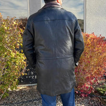 Manteau long bicolore à double col pour homme BOL | Blouson en cuir