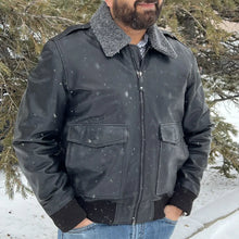 BOL Blouson en cuir d'agneau Maverick pour homme