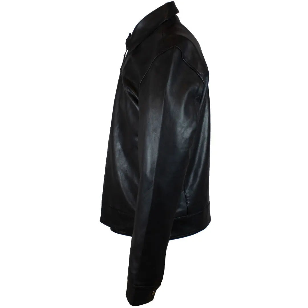 Blouson en cuir zippé classique Quantum pour homme BOL