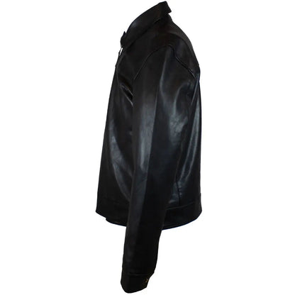 Blouson en cuir zippé classique Quantum pour homme BOL