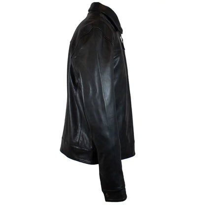 Blouson en cuir zippé classique Quantum pour homme BOL