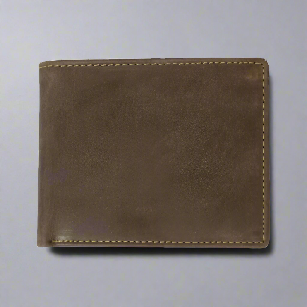 Portefeuille en cuir bipoche RFID BOL pour hommes avec porte-monnaie