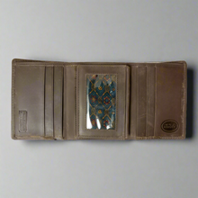Portefeuille JBG pour homme, triple, en cuir, avec porte-cartes dépliant. Portefeuille en cuir vieilli véritable bloquant les RFID