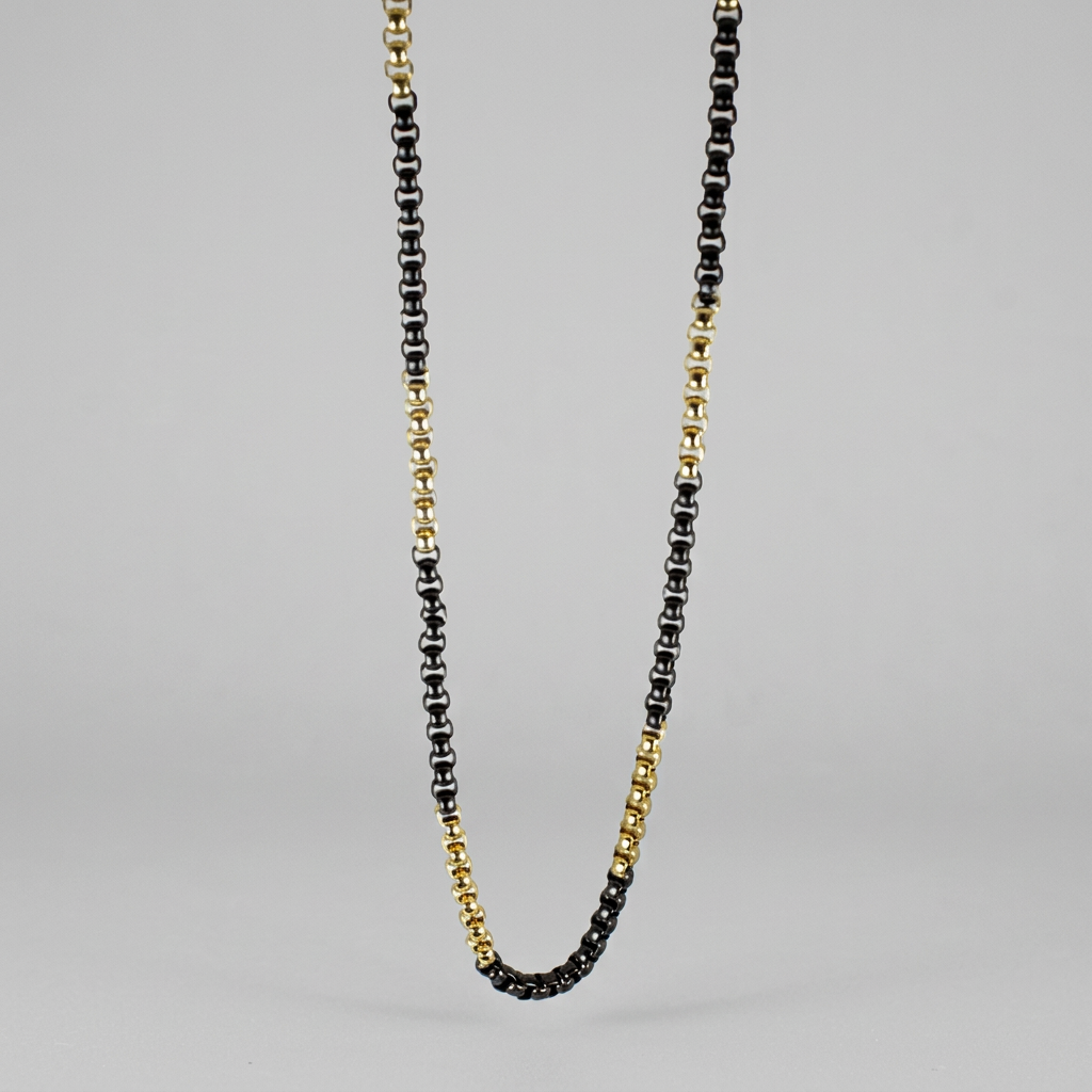 Men's Two Tone Chain Necklace | Stainless Steel