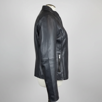 Blouson en cuir BOL pour femme, avec motif tressé