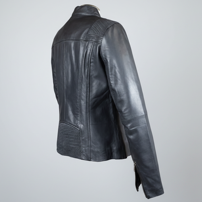 Blouson en cuir BOL pour femme, avec motif tressé