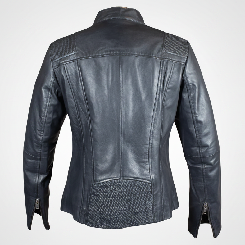 Blouson en cuir BOL pour femme, avec motif tressé