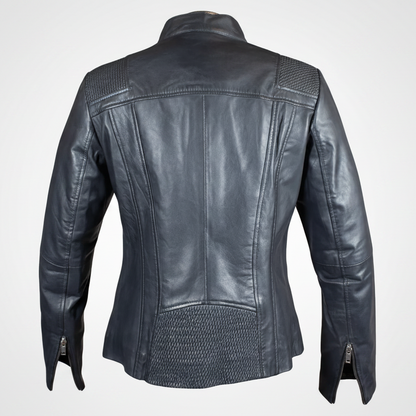 Blouson en cuir BOL pour femme, avec motif tressé