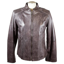 Blouson en cuir BOL pour femme, avec motif tressé