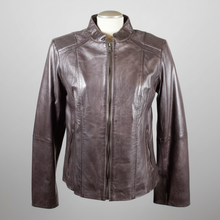 Blouson en cuir BOL pour femme, avec motif tressé