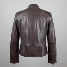 Blouson en cuir BOL pour femme, avec motif tressé