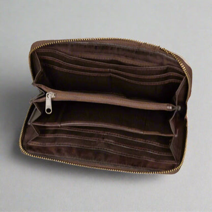 Portefeuille à glissière tressé pour femme MET