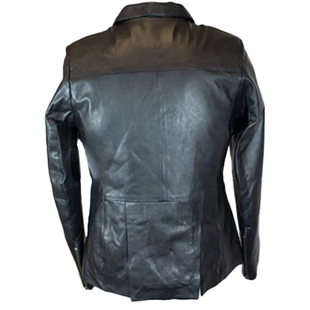 Blouson motard femme classique noir zippé en cuir d'agneau de la marque BOL