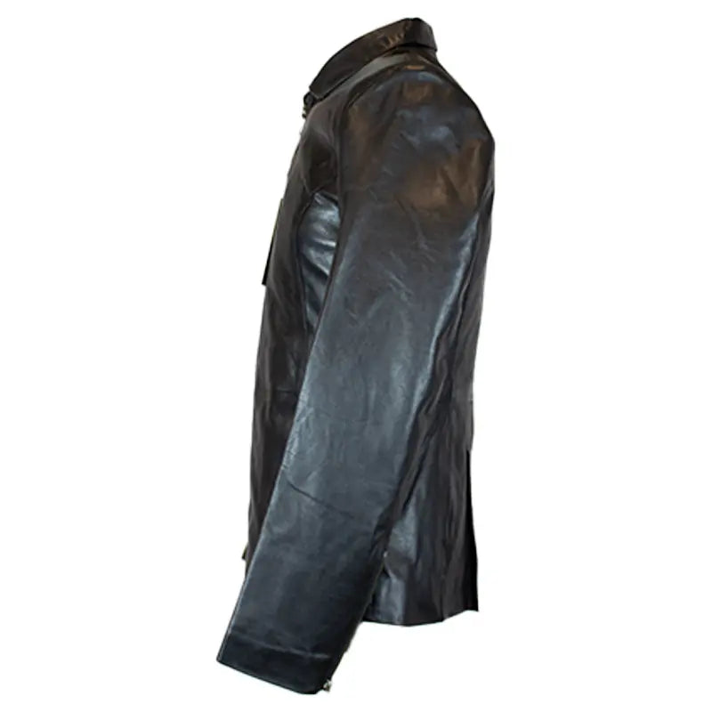 Blouson motard femme classique noir zippé en cuir d'agneau de la marque BOL