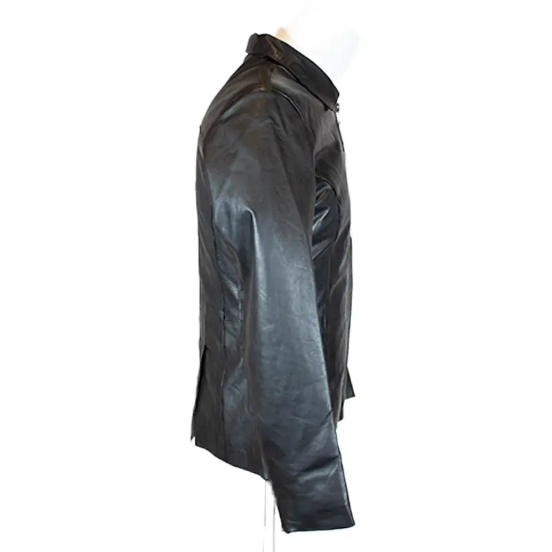 Blouson motard femme classique noir zippé en cuir d'agneau de la marque BOL