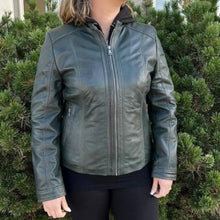 Veste en cuir à capuche détachable BOL pour femme
