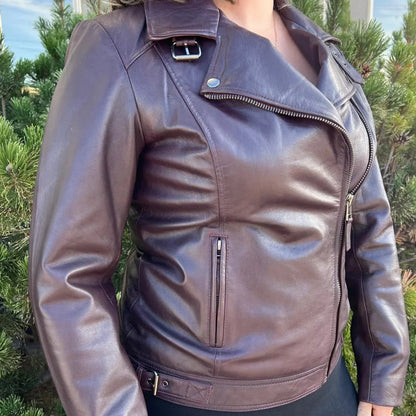 Blouson de moto en cuir pour femme BOL