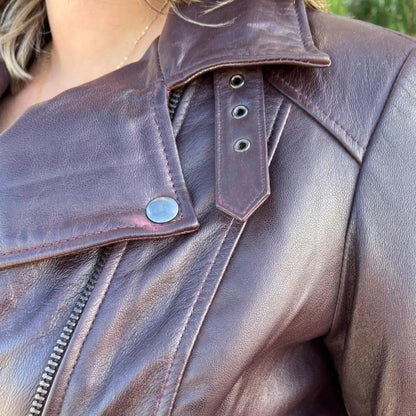 Blouson de moto en cuir pour femme BOL