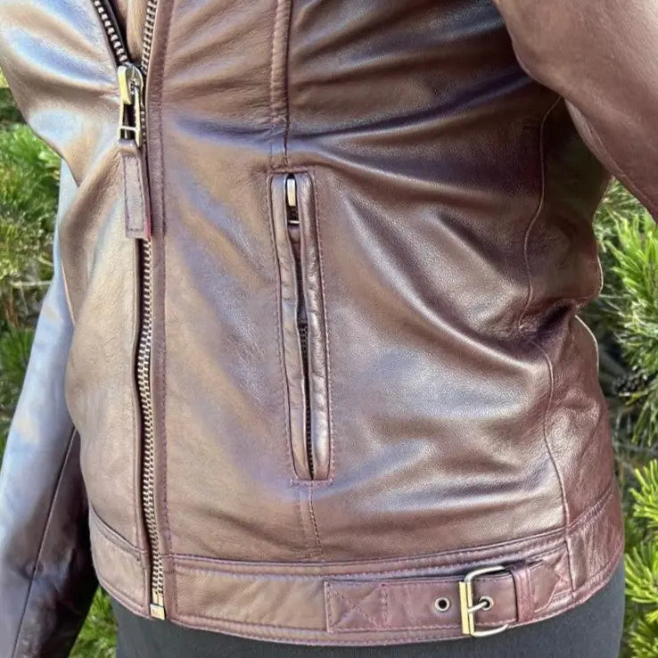 Blouson de moto en cuir pour femme BOL