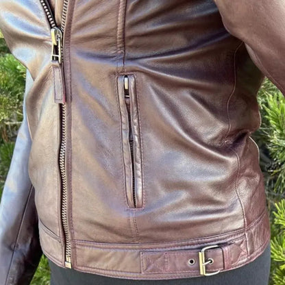 Blouson de moto en cuir pour femme BOL