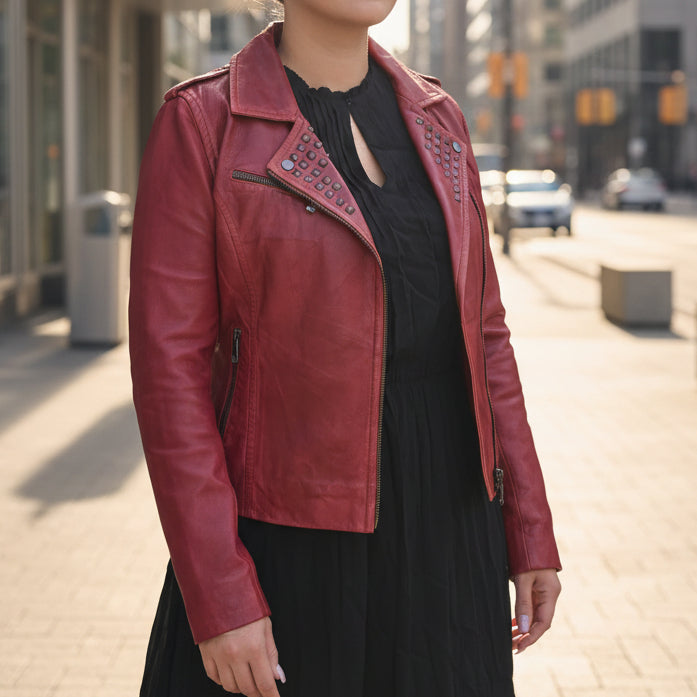 Veste en cuir d'agneau Marya BOL pour femme