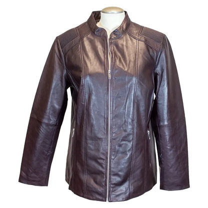 Blouson en cuir côtelé Paulina pour femme de BOL
