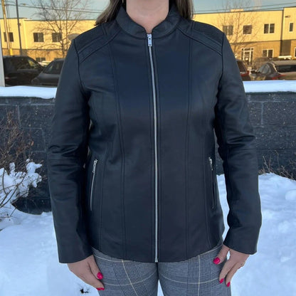 Blouson en cuir côtelé Paulina pour femme de BOL