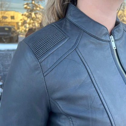 Blouson en cuir côtelé Paulina pour femme de BOL