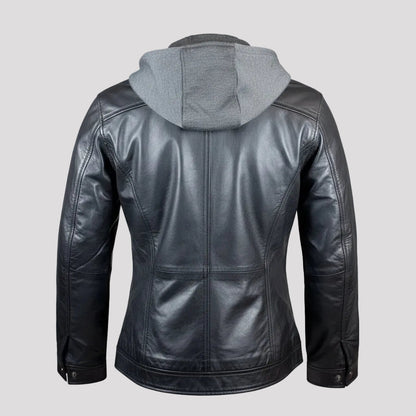 Veste en cuir femme BOL avec capuche amovible