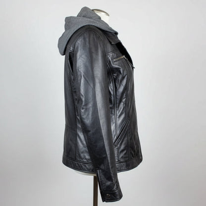 Veste en cuir femme BOL avec capuche amovible