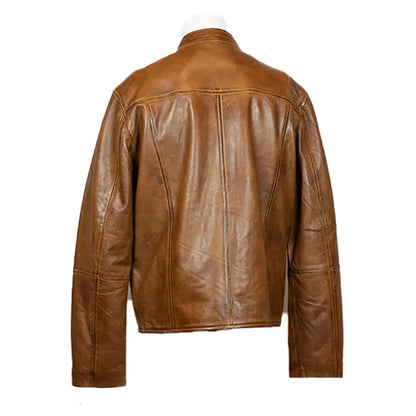 Blouson en cuir d'agneau BOL pour homme avec col pressionné