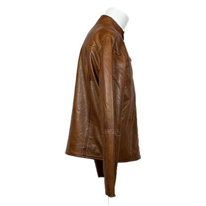 Blouson en cuir d'agneau BOL pour homme avec col pressionné