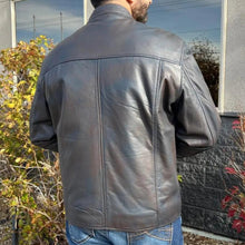 Blouson en cuir d'agneau BOL pour homme avec col pressionné