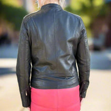 BOL Blouson en cuir Texas vintage pour femme