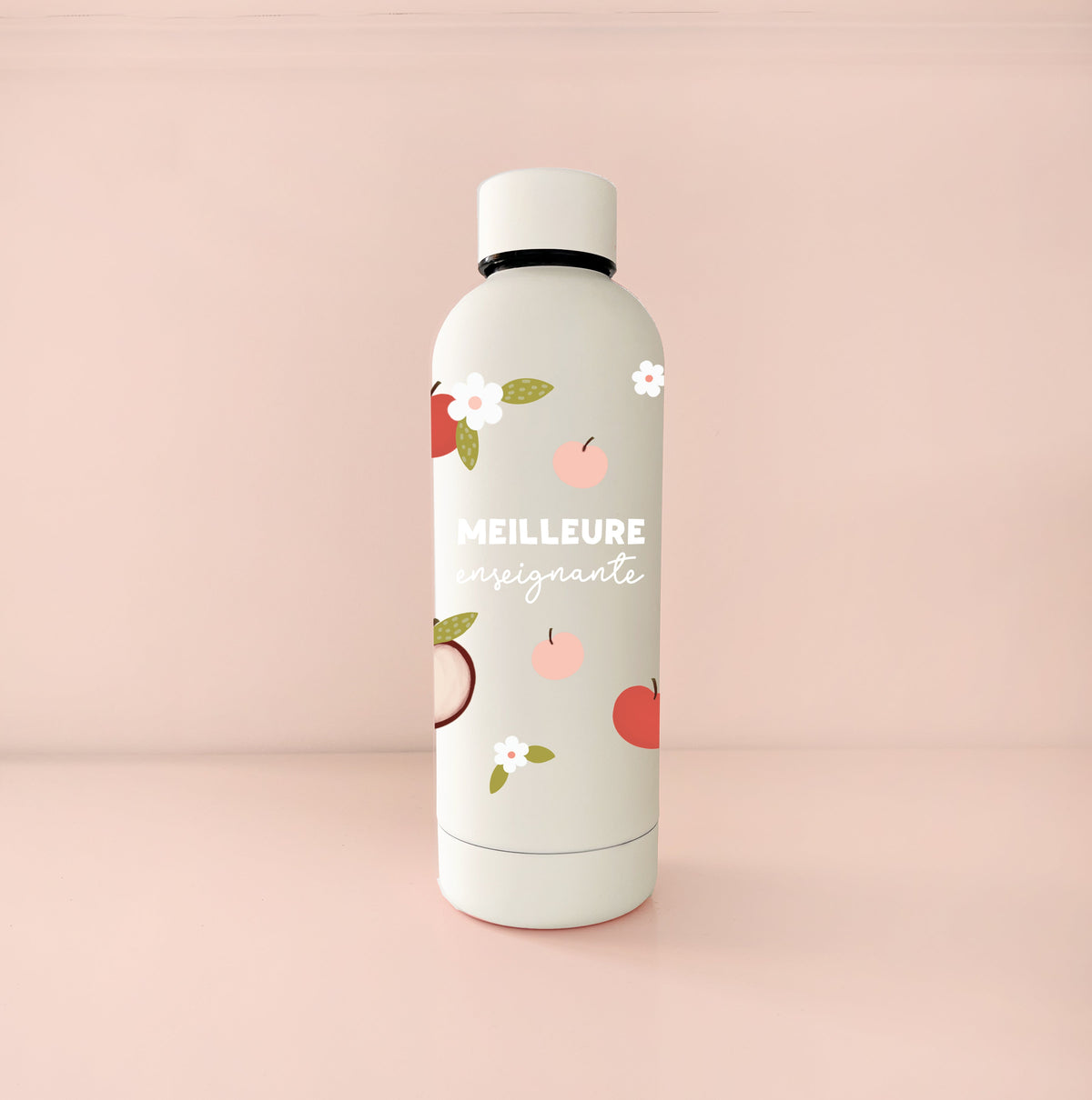 Bouteille isotherme crème - Meilleure éducatrice ou enseignante - Pommes