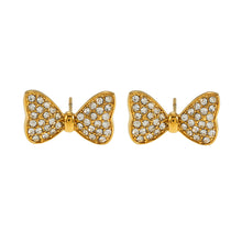 BOWEN: Bow-Shaped Stud Earrings with Pavé Zirconia (CZ) Sparkle.