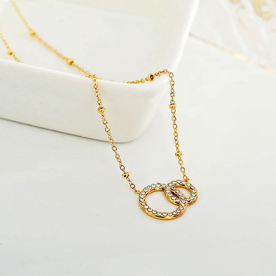 Collier BRIAR Pavé Zircone Doré