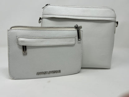 White Leather Small Crossbody Bag, Brigitte