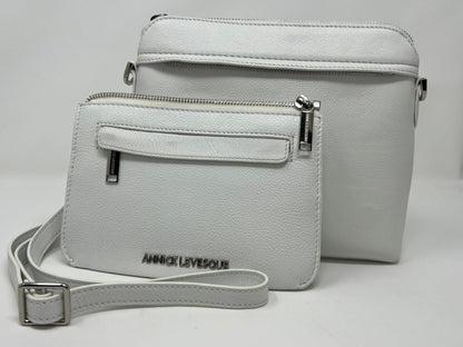 White Leather Small Crossbody Bag, Brigitte