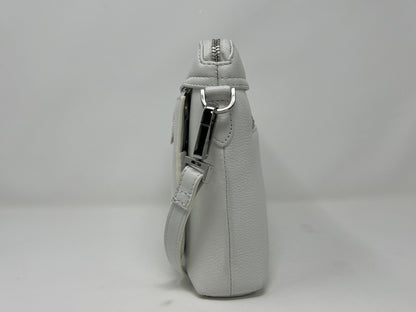 White Leather Small Crossbody Bag, Brigitte
