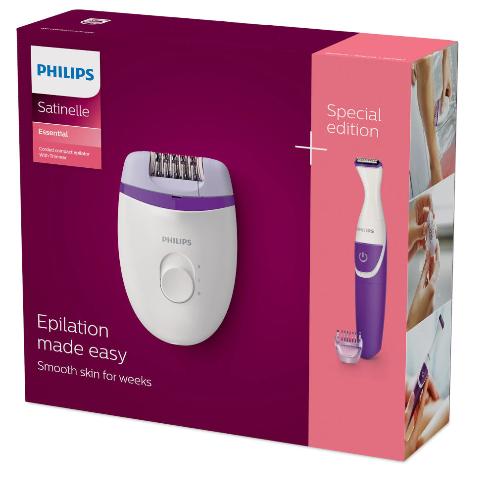 PHILIPS BRP505/00 Satinelle Essential Corded Compact Epilator With Bikini Trimmer