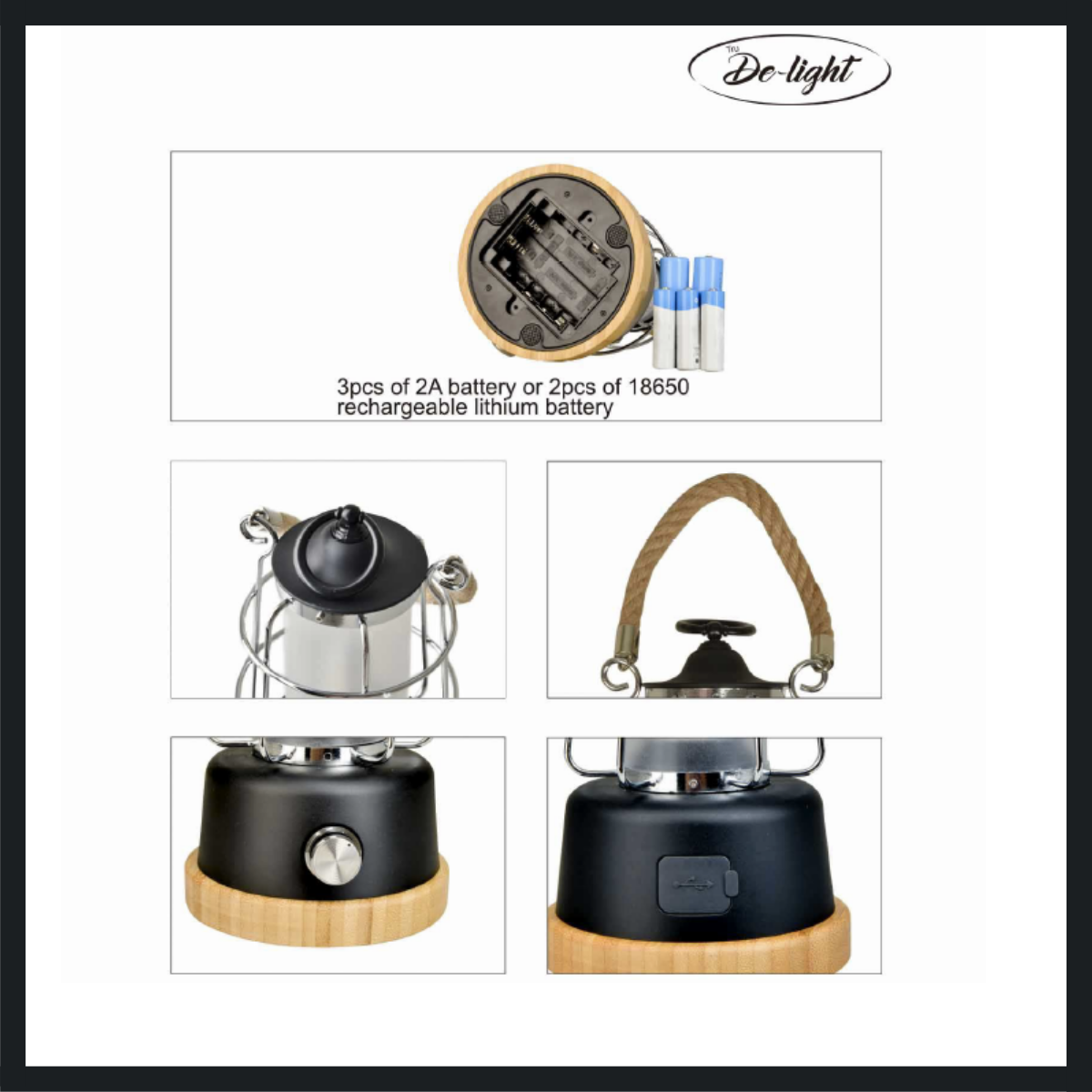 TRU De-LIGHT | TOI & MOI | Intensité variable | Température et luminosité réglables | Rechargeable | Lampe LED