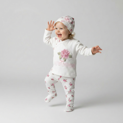 Ensemble 3 pièces nouveau-né Rosy Rose