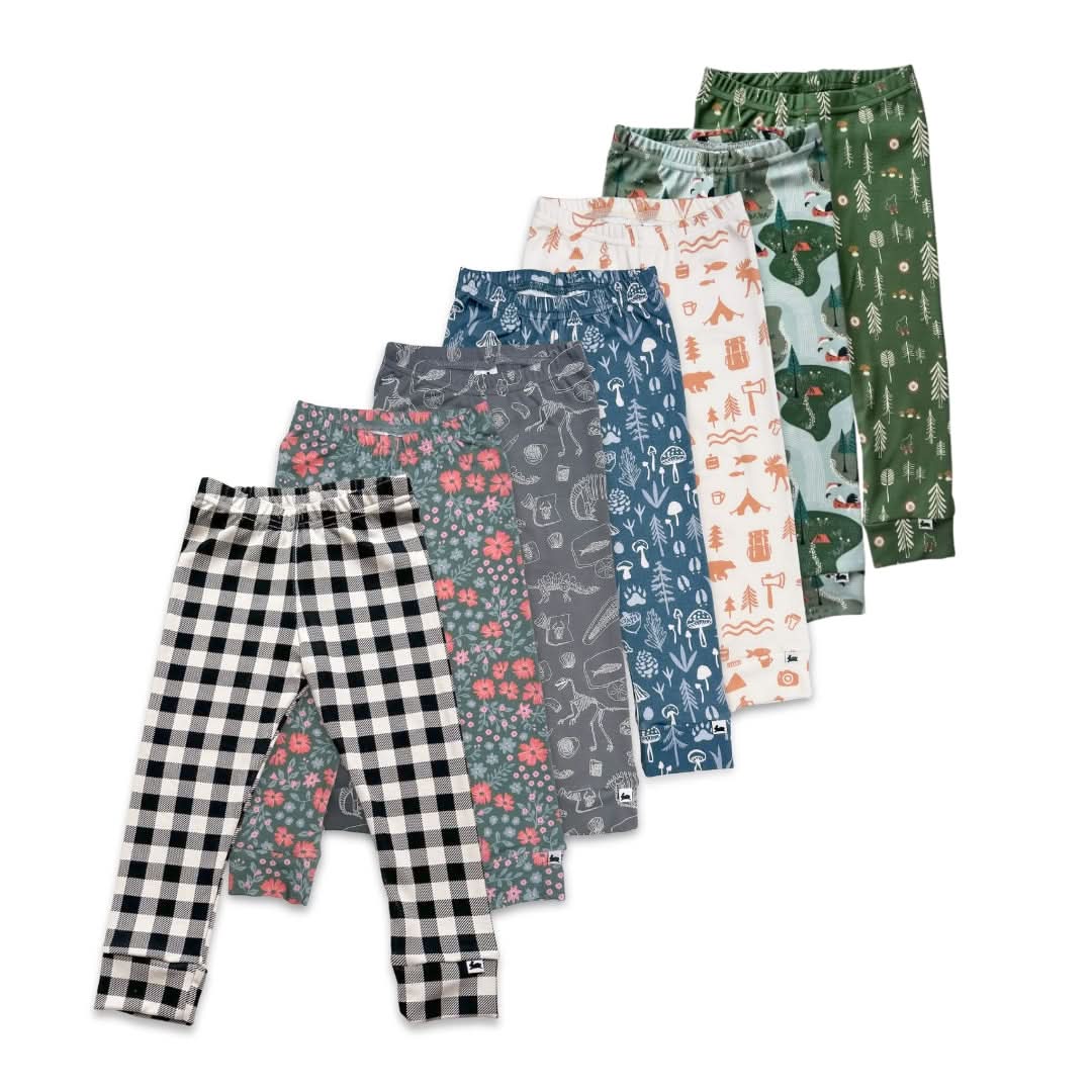 Baby Bamboo Leggings | Berry Stripe