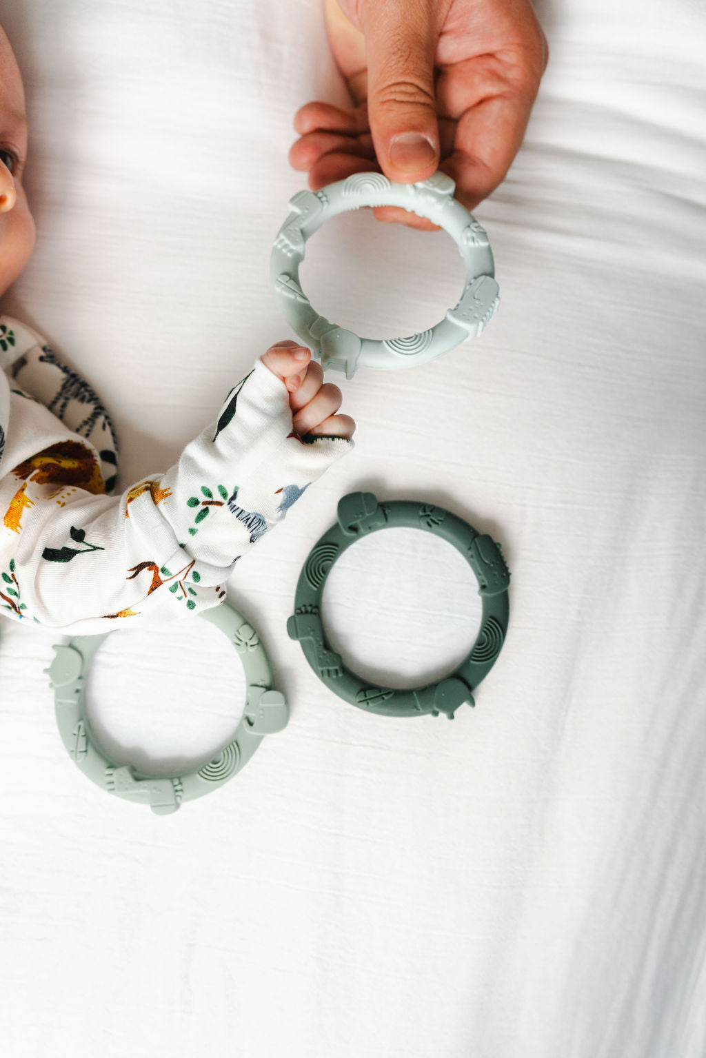 Wild Teether Ring Set - Sage Green