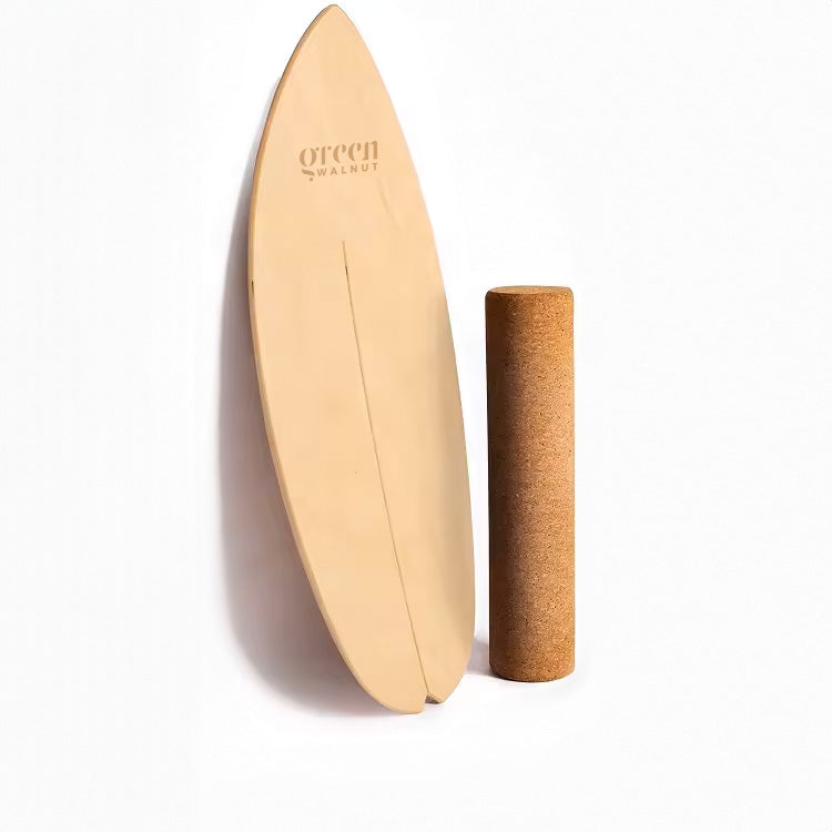 Wooden Balance Board | Surfing Balance Board with Cork Roller