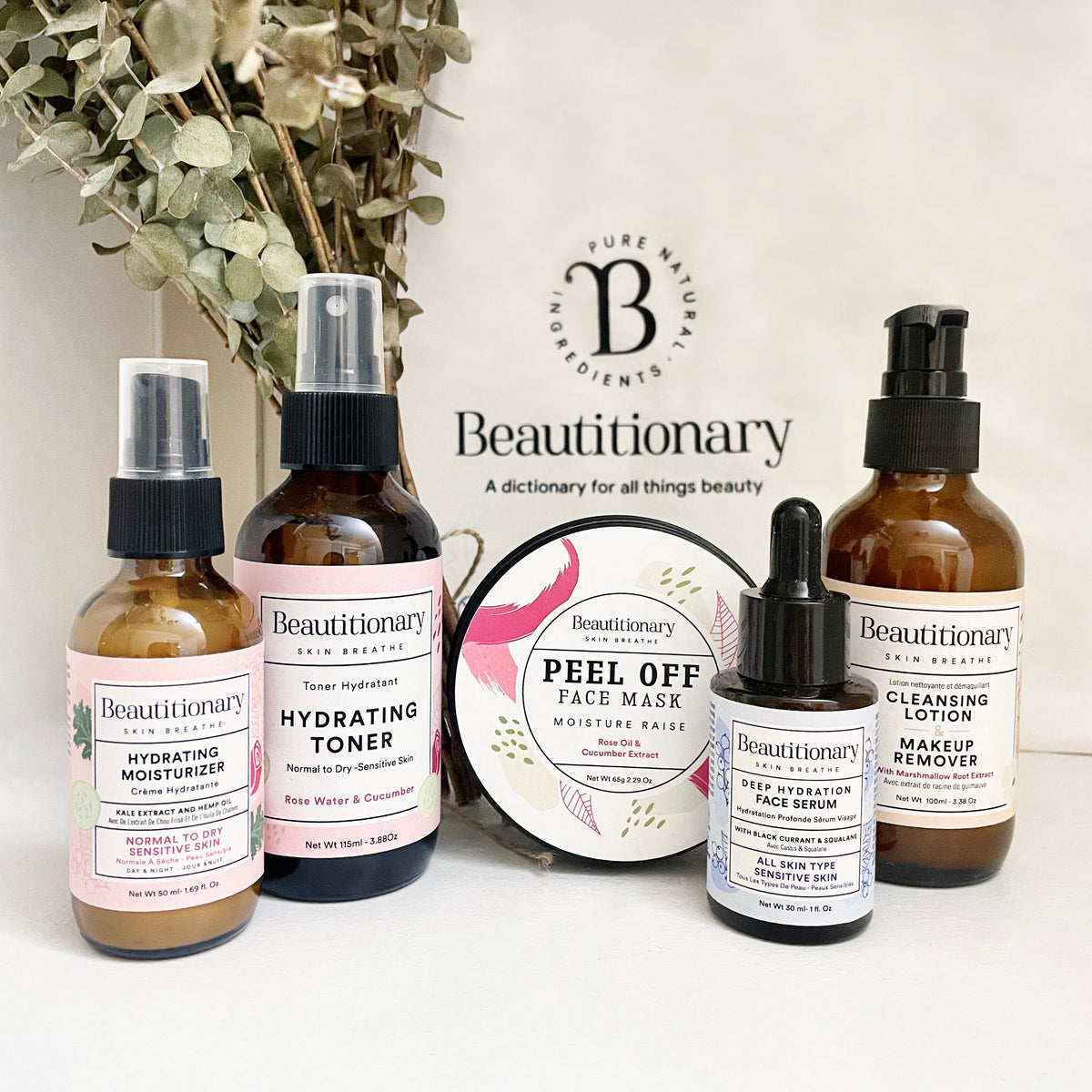 Natural Skincare Routine Set- Dry Sensitive Skin