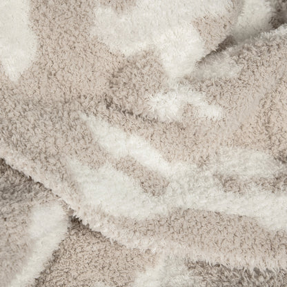 Doudou imprimé vache beige rougissant et blanc