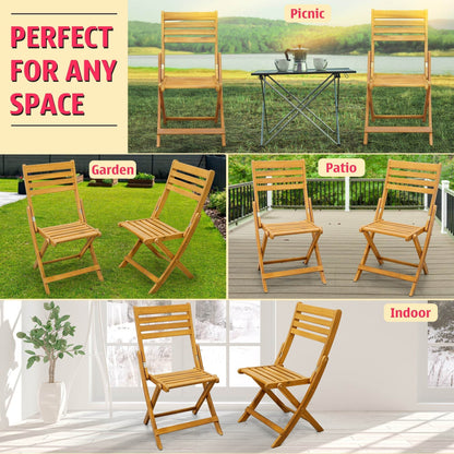 Tranquillo Anya Acacia Wood Folding Chairs Set of 2