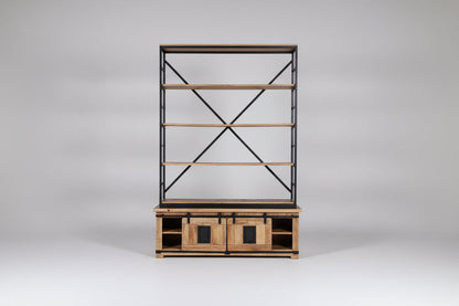 Raw Mango Wood Farmhouse Bookcase